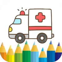 ambulance car - coloring book