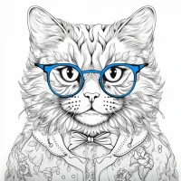 Cat Coloring Pages for Adults