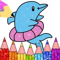 Glitter Dolphin Coloring