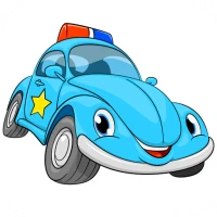 Police Car Coloring Book