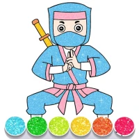 Coloring Ninja Hero Glitter