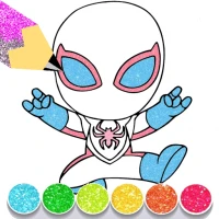 Coloring Spider Hero Glitter